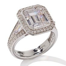 Absolute Square Radiant Solitaire 2 Row Ring   5.78ct