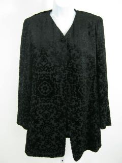 Emanuel UNGARO Black Velvet Jacket Blazer Coat Size 4