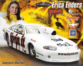 Erica Enders Pro Stock NHRA Drag Racing Handout Herocard Postcard
