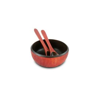 Enrico Casual Dining Serving Bowl Set, Red and Brown