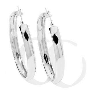 Platinum Plated Technibond® Oval Hoop Earrings