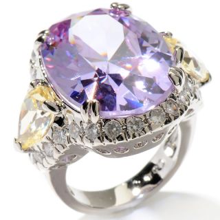 Susan Lucci 47.25ct Canary and Light Amethyst Color CZ Ring