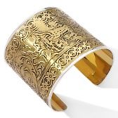 amy kahn russell antiqued goldtone cuff bracelet $ 24 47