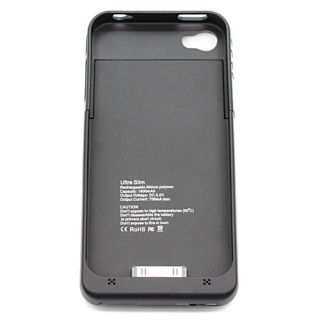 Black 1900mAh External Power Pack Backup Battery Charger Case for