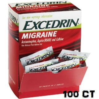 EXCEDRIN MIGRAINE 50 Packets of 2 Tablets 100CT NOT PART OF RECAL