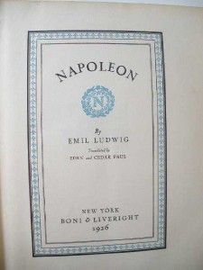 napoleon by emil ludwig first edition 1926
