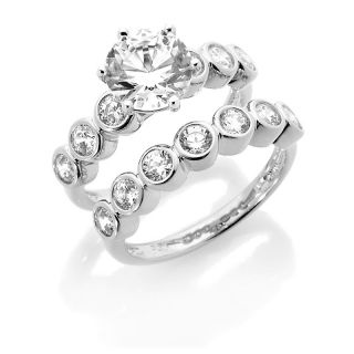30ct Absolute™ Round Bezel Set Solitaire 2pc Ring Set