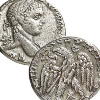 ELAGABALUS LARGE 25mm Silver coin EAGLE TETRADRACHM Ancient Roman