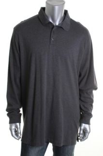 Tasso Elba New Gray Collared Long Sleeve Polo Shirt XL BHFO