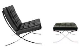 Contemporary Elberta Leather Chair Ottoman Barcelona
