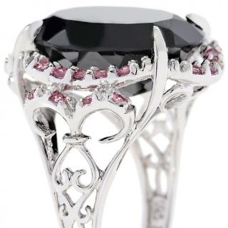 Opulent Opaques Black Onyx and Pink Tourmaline Sterling Silver Ring at