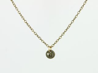 Ettika Fashion Jewelry Bronze Small N Pendant Chain Necklace $35 New