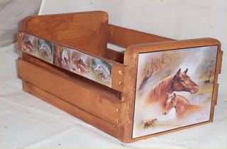 Gift Basket Empty Wood Crate Horse Decor Western Decoration Use for