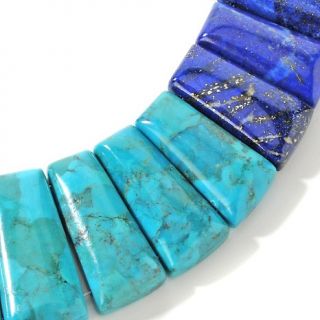 Jay King Turquoise and Lapis Sterling Silver 16 1/2 Collar Necklace