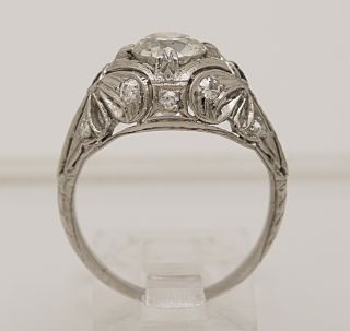  Platinum Diamond Sapphire Edwardian Engagement Ring J32522