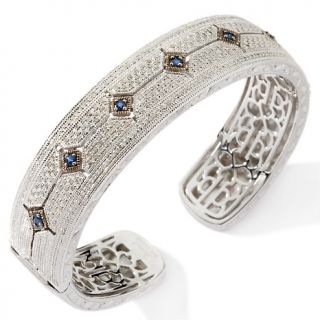 Jewelry Bracelets Bangle 1.34ct Blue Sapphire and Diamond