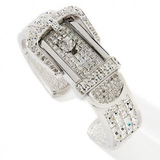 Victoria Wieck Princess and Pavé Crystal Buckle Cuff Watch