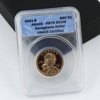 2001 Sacagawea Golden Dollar Coin   PR70 DCAM ANACS
