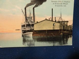 Steamer John s. Hopkins at Evansville Wharf. Evansville, Indiana. Fine