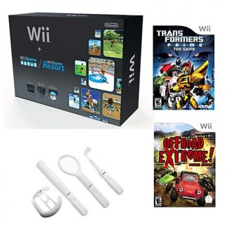Nintendo Wii 4 Game Family Fun System Bundle with 5 in 1 Sports