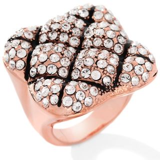 Justine Simmons Quilted Top Pavé Crystal Ring