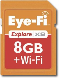 Eye Fi Explore X2 WiFi B G N 8GB SDHC Memory Card Eyefi