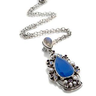 Nicky Butler 15.49ct Blue Chalcedony and Gem Sterling Silver Enhancer