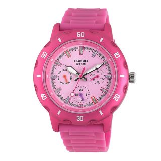 Casio Womens Analog Pink Glitter Dial Sport Watch