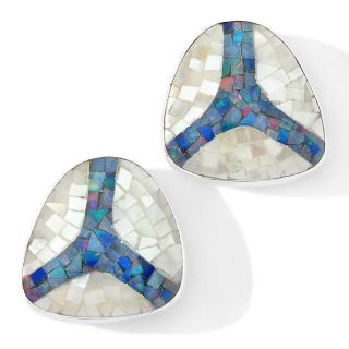 Jay King Micro Opal and Mother of Pearl Inlay Sterling Silver Earrings
