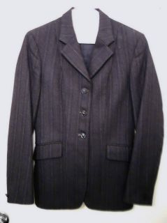 English Riding Jacket Pytchley Ladies Charcoal Pinstripe
