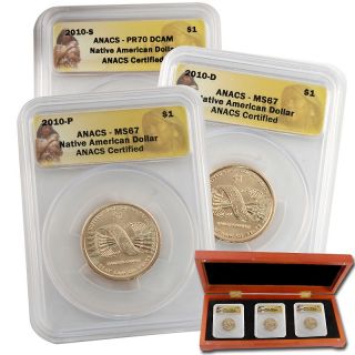 finest anacs 3 piece native american dollar set rating 1 $ 89 95 s h
