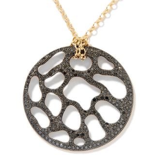 Black Diamond Animal Print Medallion, 20in Necklace   2.17ct