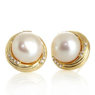 Jewelry Earrings Stud Designs by Veronica™ Cultured Pearl Frame