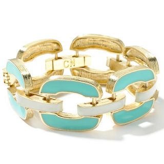 Jewelry Bracelets Tennis Tori Spelling Goldtone and Enamel Link 7