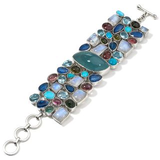 Jewelry Bracelets Tennis CL by Design Aquamarine and Gemstone 8