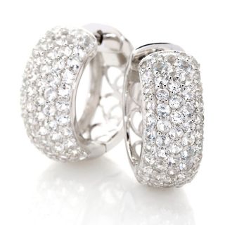  65ct white topaz sterling silver hugger earrings rating 9 $ 89