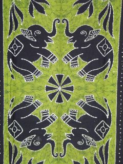  Window Curtains Indian Elephant Cotton Fabric Elegant 2 Panels