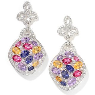  18 96ct multi gemstone sterling silver drop earrings rating 2 $ 349 90