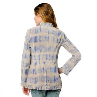 Chi by Falchi Tie Dye Suede Jacket with Ruffle Detail at