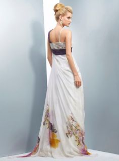 TopLook Women Elie Saab Style Lace Over Slim Up Watercolor Prints