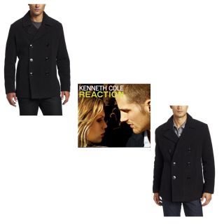 Kenneth Cole Reaction Mens Lined Wool Peacoat Coat Jacket