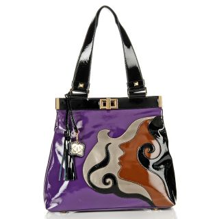 146 106 sharif sharif patent leather hand collage lady tote note