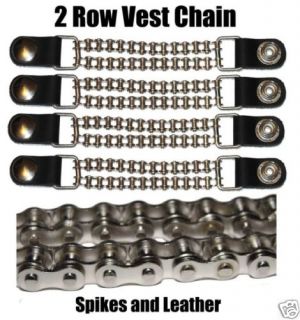 Leather Motorcycle Vest Extenders Set of 4 Biker Chain