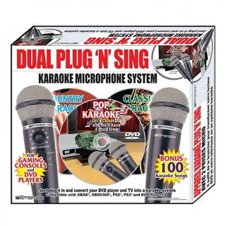  Kids Karaoke Dual Plug n Sing Karoke Microphones with 100 Song DVD