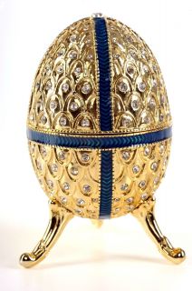 Faberge Musical Egg Trinket Box by Keren Kopal Swarovski Crystal