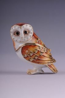 Faberge Owl trinket box by Keren Kopal EASTER EGGS Swarovski Crystal