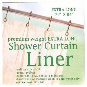 Extra Long Premium Weight Vinyl Shower Curtain Liner Clear