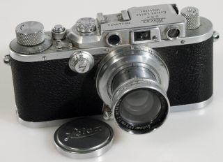 Leica IIIA D P R Ernst Leitz Wetzlar 35mm w Summar 5cm 50mm F2