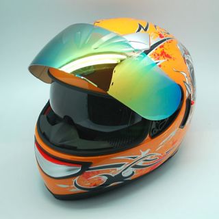  Dual Lens Double Shields Full Face Helmet Soar Orange
