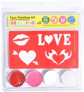 SNAZAROO Face Paint Painting Stencil Kit Valentine Day Lip Love Heart